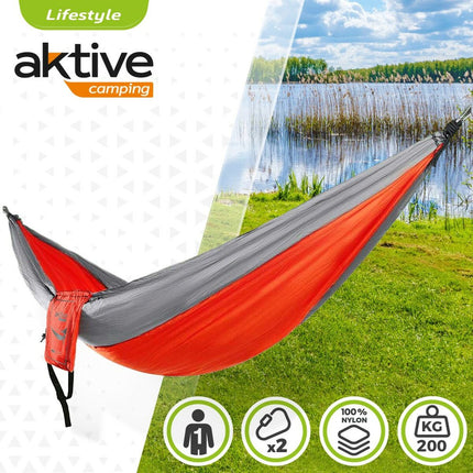 Hängematte Aktive Rot Grau 300 x 0,5 x 140 cm (4 Stück)