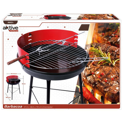 Grill Tragbarer Aktive Rot 37,5 x 70 x 38,5 cm Holz Eisen