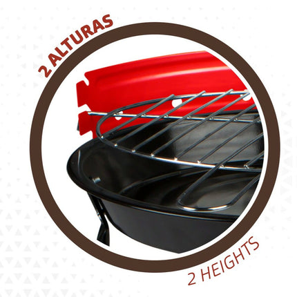Grill Tragbarer Aktive Rot 37 x 44 x 33 cm Kunststoff Eisen