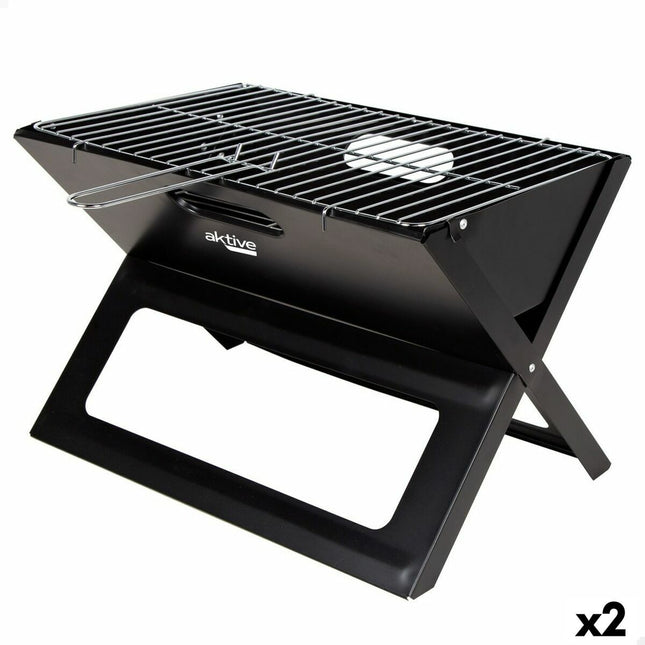 Grill Tragbarer Aktive Schwarz 45 x 30 x 29 cm Stahl Eisen
