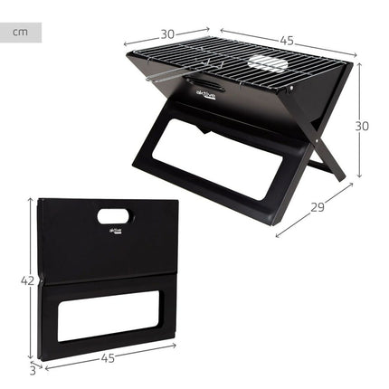 Grill Tragbarer Aktive Schwarz 45 x 30 x 29 cm Stahl Eisen