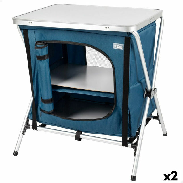 Campingschrank Aktive Biegsam Blau 2 Stück 60 x 67 x 44 cm