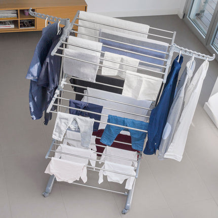 Klappbarer Wäscheständer mit Rädern InnovaGoods 24 Stangen