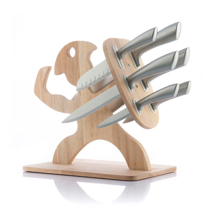 Messerset mit Holzhalterung Spartan InnovaGoods 7 Stücke