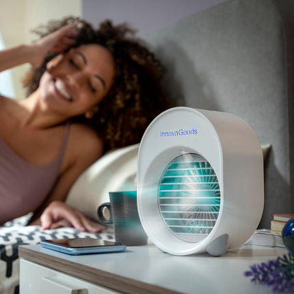 Mini-Ultraschall-Luftbefeuchter mit LEDs Koolizer InnovaGoods humidificador mini 200 ml Weiß ABS (USB-Kabel) (Restauriert A)