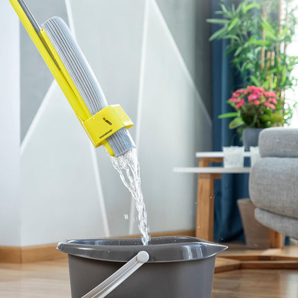 2 in 1 Selbst-auswringender Wischmopp mit Schwamm Wringop InnovaGoods (Restauriert A)