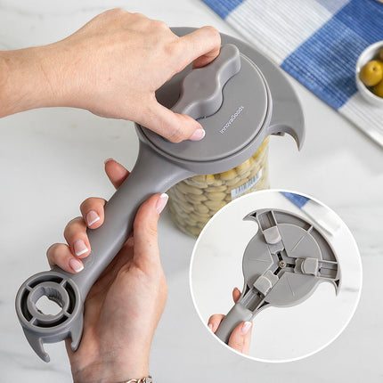 Verstellbarer Multifunktions-Flaschenöffner für Gläser, Dosen und Flaschen Tapof InnovaGoods Grau Polycarbonat (Restauriert A+)